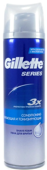 GILLETTE пена для бритья Питающая и тонизирующая масло Какао 250 мл 81684907