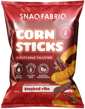 SnaqFabriq Кукурузные палочки Копченые ребрышки 60г без сахара