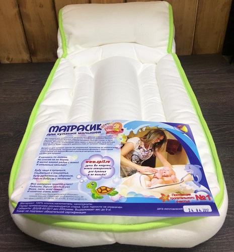 Лежак для ванны ШТУЧКИ Матрасик 0+м 60x7x30 (цв.в асс.)