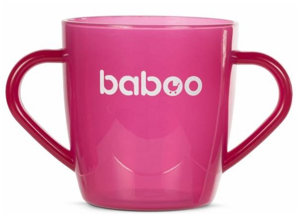 BABOO Чашка 12м+ розовая 200 мл