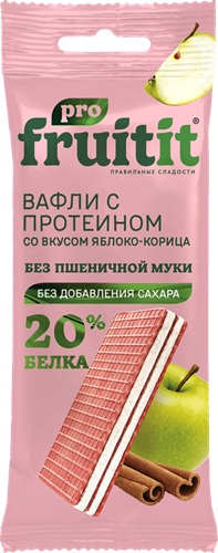 Fruit It PRO Вафли с Протеином яблоко-корица 35г Правильные Сладости