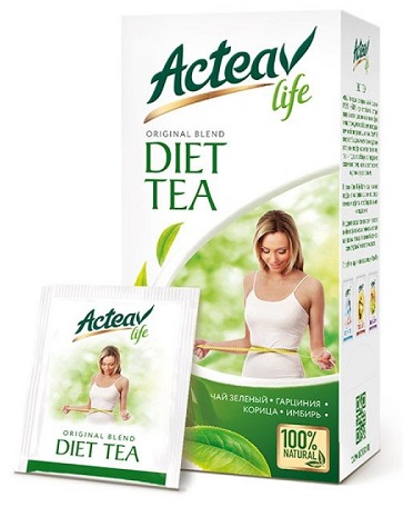 Acteav life Диета чай зеленый с раст.компонентами 2г №25пак.