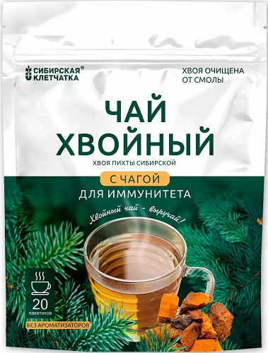 Сибирская Клетчатка Хвойный чай с Чагой 3г №20пак