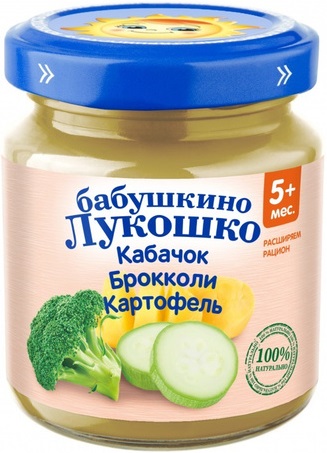 Бабушкино лукошко Пюре Кабачок брокколи картофель 100г