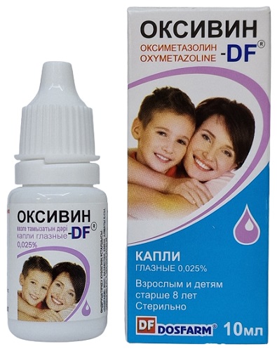 Оксивин DF капли глазные 0,025% 10 мл ( оксиметазолин )