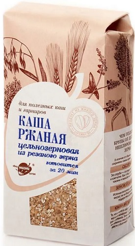 Каша Ржаная цельнозерновая из резаного зерна 500г