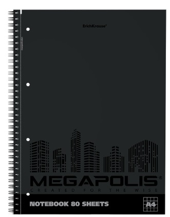 Тетрадь общая на спирали в клетку ErichKrause Megapolis 80л арт.42714