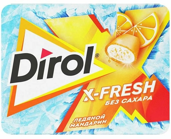 DIROL Жевательная резинка X-Fresh ледяной мандарин 16 г