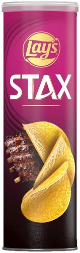 Чипсы Lays Stax Ароматные ребрышки барбекю 140г  &