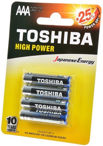 Батарейка TOSHIBA ААА ( 4 шт ) ( LR03 ) 1.5V High Power >