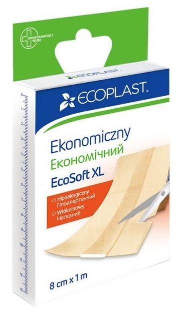 Ecoplast Пластырь медицинский нетканный EcoSoft ХL 8см*1м