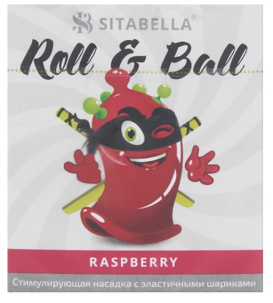 Насадка стимулирующая Sitabella ROLL E BALL RASPBERRY с шариками 1шт