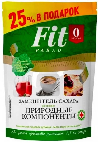 Fit Parad №7 500г Смесь подсластителей на основе эритрола дойпак Фит парад