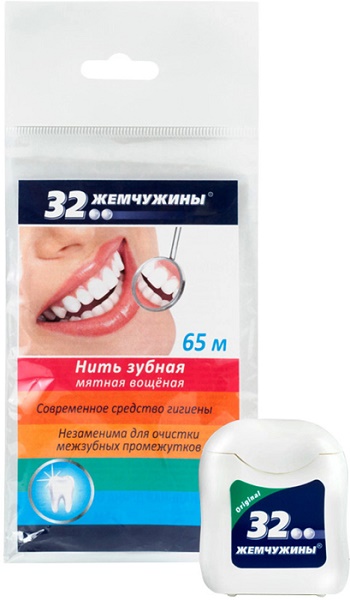 Зубная нить 32 ЖЕМЧУЖИНЫ 65 м