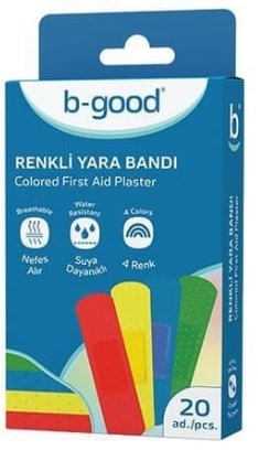 Пластырь водостойкий цветной 20шт B-Good