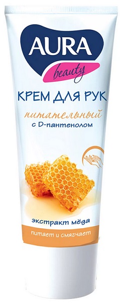AURA Крем для рук Питательный с пантенолом и медом 75 мл