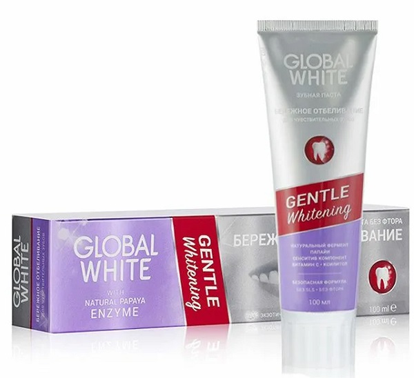 Зубная паста GLOBAL WHITE Энзимное отбеливание 100мл