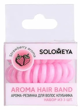 Арома резинка для волос Клубника 3шт SOLOMEYA