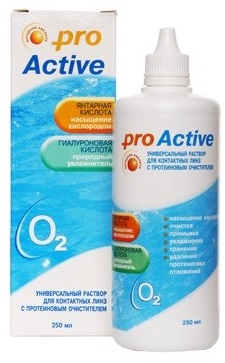 Раствор для увлажнения глаз при ношении линз Pro Active 250 мл