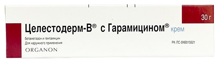 Целестодерм В крем с гарамицином 0,1% 30 г ( бетаметазон, гентамицин )