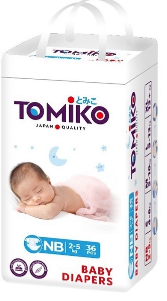 Подгузники для детей TOMIKO р.NB ( 2-5 кг ) 36 шт
