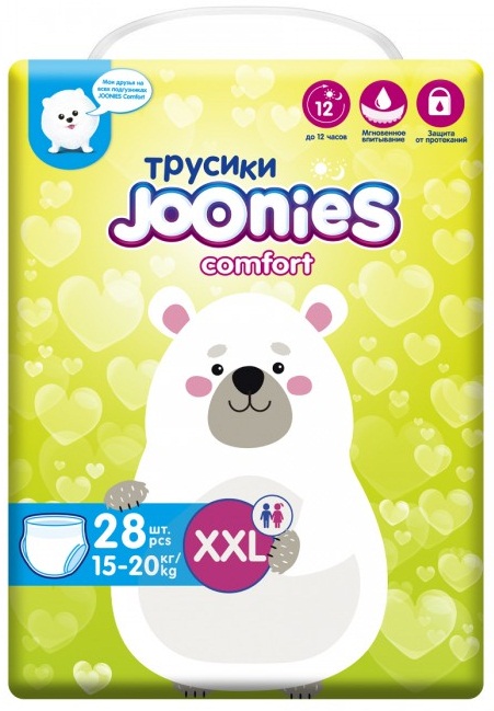 Трусики-подгузники для детей JOONIES XXL28 ( 15-20 кг ) 28 шт Comfort