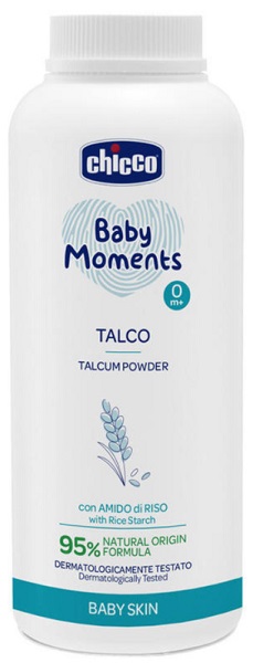 Тальк пудра с рисовым крахмалом CHICCO Baby Moments 150гр