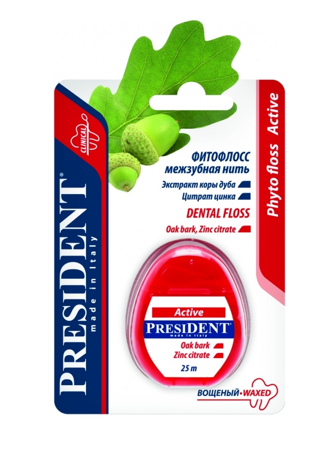 Зубная нить PRESIDENT Active 25м