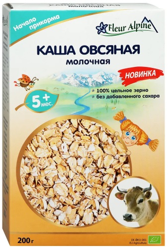 Fleur Alpine Каша молочная Овсяная 200 г с 5 мес
