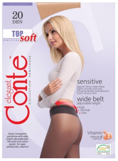 CONTE Колготки 20 den Elegant Top Soft Natural 2