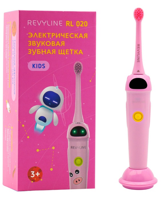 Зубная щетка Электрическая Звуковая REVYLINE RL020 Розовая ( 5400/3 )