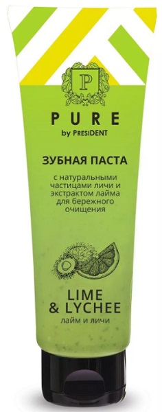 Зубная паста PRESIDENT Pure Лайм и личи 115 г