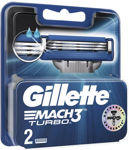 Кассеты сменные GILLETTE Mach3 Turbo Red (2шт) 81707475