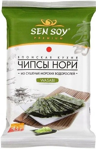 Чипсы Нори из морск.капусты Том Ям Sensoy 4,5г