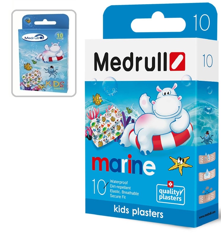 Лейкопластырь Бактерицидный MEDRULL Kids 10 шт Marine