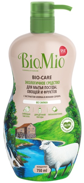 Bio Mio Экологичное средство для мытья посуды, овощей и фруктов 750 мл Без Запаха