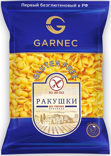 Гарнец Макароны Ракушки Кукуруза 250г Garnec
