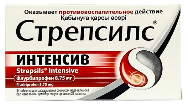 Стрепсилс интенсив вкус Меда и лимона №24 для рассасывания (Упаковка)