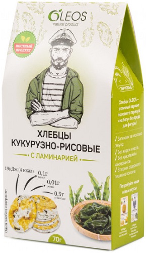 OLEOS Хлебцы Кукурузно-рисовые Ламинария 70г