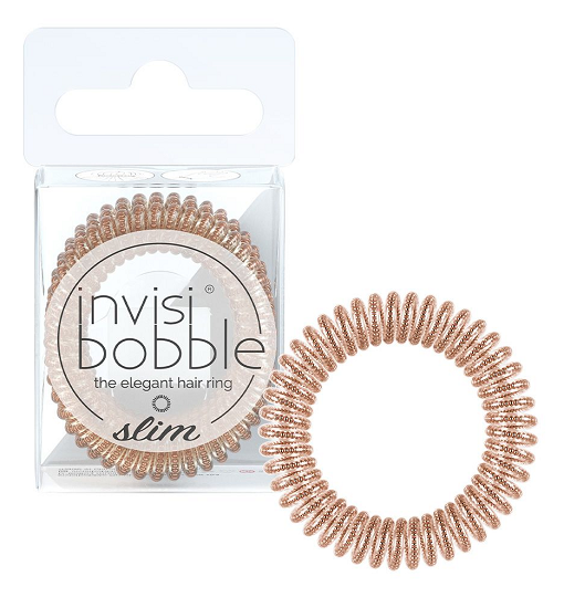 INVISIBOBBLE Резинка браслет для волос Slim Of Bronze and Beads 3шт