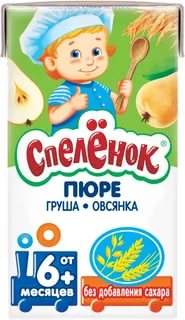 С пеленок Пюре Груша - овсянка 125г т/пак с 6 мес