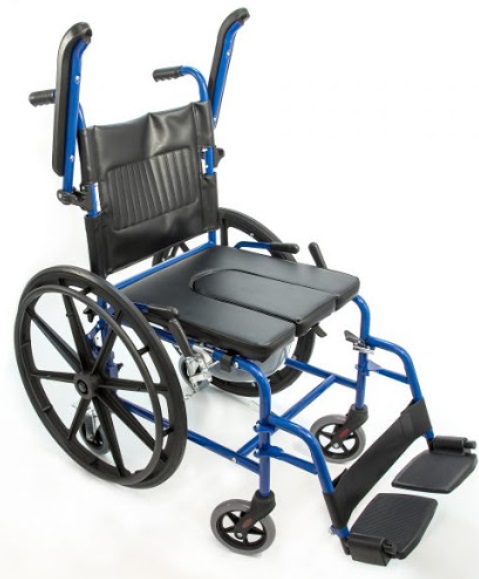 Инвалидная коляска HMP-7014KD с санитарным оснащением и откидным подлокотником ширина сиденья 45см