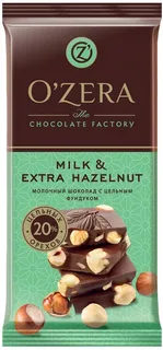 Ozera Milk & Extra Hazelnut Молочный  шоколад с цельным фундуком 90г