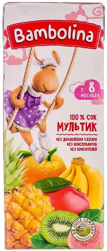 Bambolina Сок Мультифруктовый 0,2,л с 8 мес.