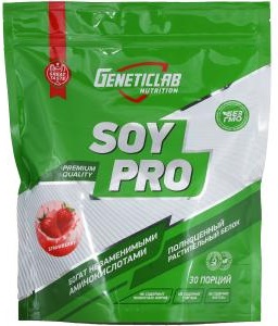 Geneticlab Soy Pro Соевый протеин Клубника 900г. пакет