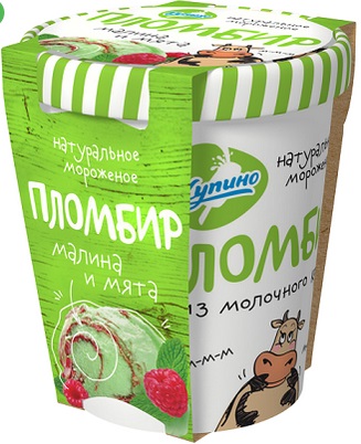 Мороженое Ведерко из молочного края Мята малина 12% 270г Купино