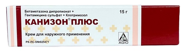 Канизон Плюс крем 15г ( бетаметазона дипропинат, гентамицина сульфат, клотримазол)