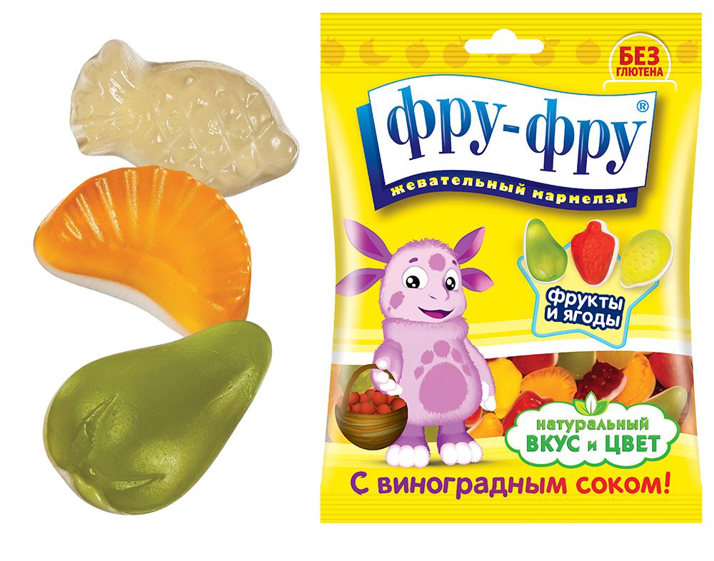 Лунтик Мармелад жевательный Фру- Фру с виноградным соком Фрукты и ягоды 100,0