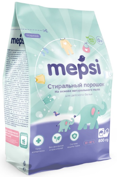 MEPSI Стиральный порошок для детского белья на основе натурального мыла 800 гр