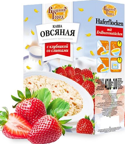 Вышний город Каша Овсяная Клубника со сливками 41г №10пак. мом. пригот.